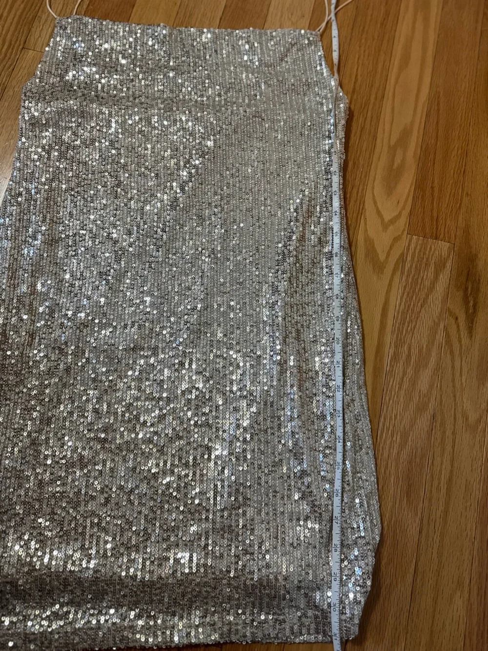 Gold Sequin Cowl Neck Mini Dress - Picture 7 of 8